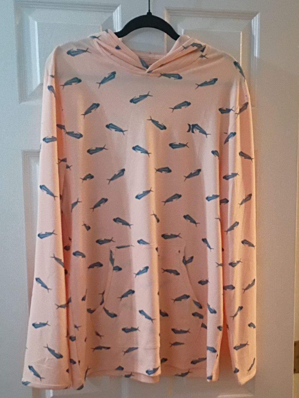 Hurley Peach Pullover with Blue Fish Motif